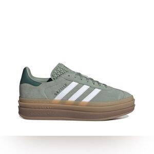 NWT Adidas Gazelle Bold Platform Gum Sole Shoes Silver Green Size Women’s 6.5